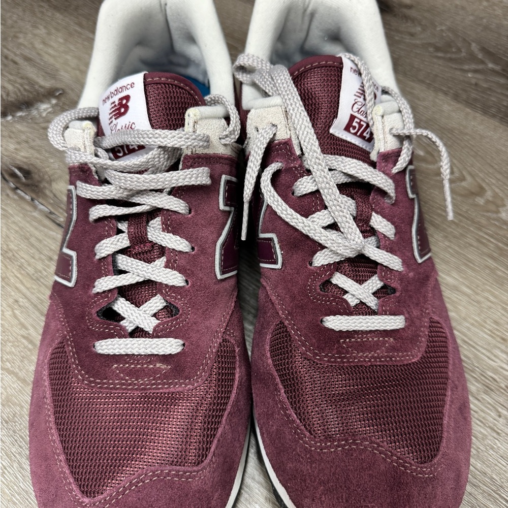 New Balance Burgundy and White Sneakers